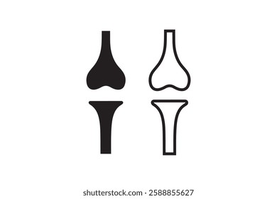 joint bone icon vector silhouette isolated in white background