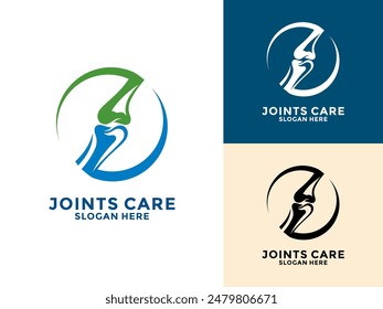 Gelenkknochenlogo-Vektorgrafik, Knochen-Gelenk-Logo-Designkonzept, Knee Care-Logo-Vorlage, Health Joints-Logo-Symbol