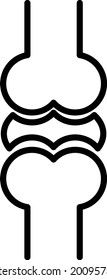 Joint bone Vector Line Icon Design 
