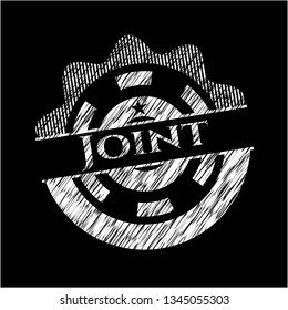 Joint chalkboard emblem written on a blackboard