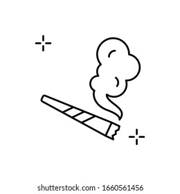 Joint, Zigarette, Süchtige Ikone. Einfache Vektorillustration, Umrisselemente von suchterzeugenden Menschen für i und ux, Website oder mobile Anwendungen
