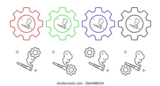 Joint, cigarette, addictions vector icon in gear set illustration for ui and ux, website or mobile application