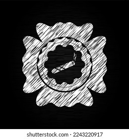 joint, cigarette icon with chalkboard texture. 