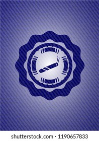 joint, cigarette icon with denim texture