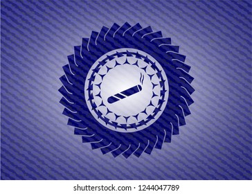 joint, cigarette icon with denim texture