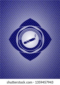 joint, cigarette icon with denim texture