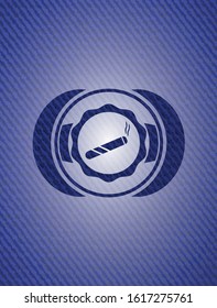 joint, cigarette icon with denim texture