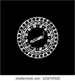 joint, cigarette icon drawn chalk emblem, retro style, chalk or chalkboard texture