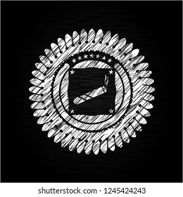joint, cigarette icon drawn on a blackboard