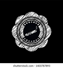 joint, cigarette icon drawn on a chalkboard
