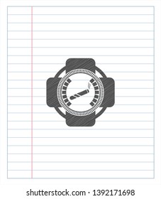 joint, cigarette icon emblem drawn in pencil. Vector Illustration. Detailed.
