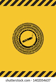 joint, cigarette icon grunge warning sign emblem. Vector Illustration. Detailed.