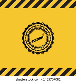 joint, cigarette icon grunge warning sign emblem. Vector Illustration. Detailed.