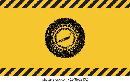 rótulo de advertencia de timbre de icono de cigarrillo. Ilustración vectorial. Detallado. 