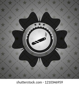 joint, cigarette icon inside black badge