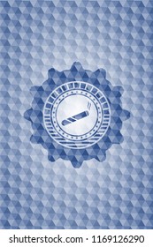 joint, cigarette icon inside blue hexagon badge.