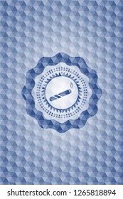 joint, cigarette icon inside blue hexagon emblem.
