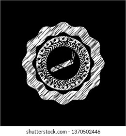 joint, cigarette icon inside chalk emblem