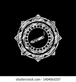 joint, cigarette icon inside chalkboard emblem written on a blackboard