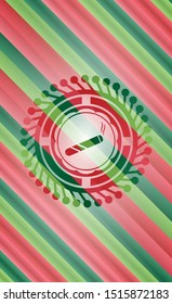 joint, cigarette icon inside christmas emblem.