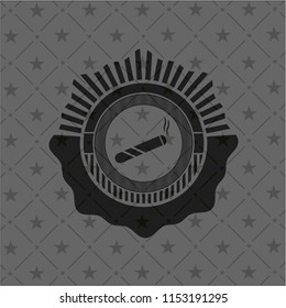 joint, cigarette icon inside dark badge or emblem