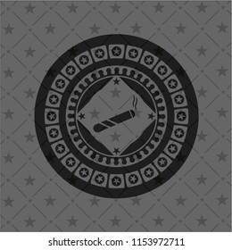joint, cigarette icon inside dark badge