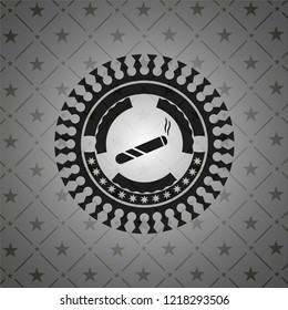 joint, cigarette icon inside dark badge