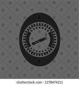 joint, cigarette icon inside dark badge