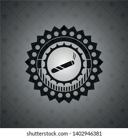 joint, cigarette icon inside dark emblem