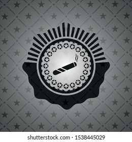 joint, cigarette icon inside dark badge or emblem