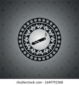 joint, cigarette icon inside dark badge