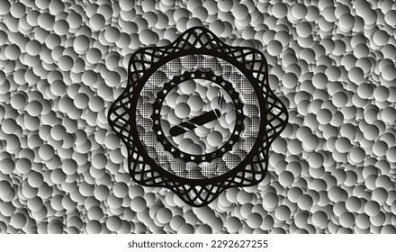 joint, cigarette icon inside dark badge with bubbles background. Vector Illustration. Detailed. 