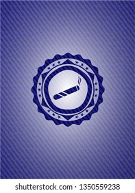 joint, cigarette icon inside emblem with jean high quality background