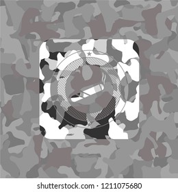 joint, cigarette icon inside grey camo texture