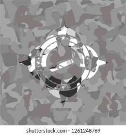 joint, cigarette icon inside grey camouflage texture
