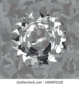 joint, cigarette icon inside grey camo texture