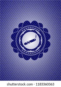 joint, cigarette icon inside jean background
