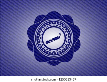 joint, cigarette icon inside jean background