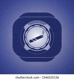 joint, cigarette icon inside jean background