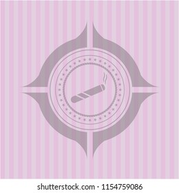 joint, cigarette icon inside pink emblem