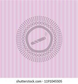 joint, cigarette icon inside pink icon or emblem
