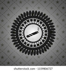 joint, cigarette icon inside realistic black emblem