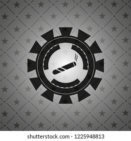 joint, cigarette icon inside realistic black emblem