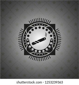 joint, cigarette icon inside realistic black emblem