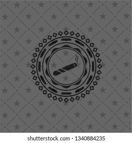 joint, cigarette icon inside realistic dark emblem