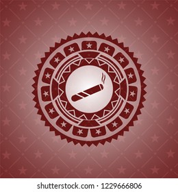 joint, cigarette icon inside red icon or emblem