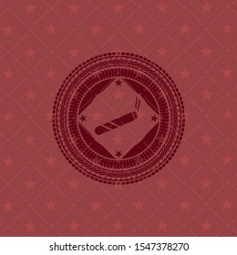 joint, cigarette icon inside red emblem