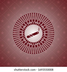 articulación, icono del cigarrillo dentro del emblema rojo. Vintage.