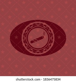 articulación, icono del cigarrillo dentro del emblema rojo. Retro. 