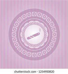 joint, cigarette icon inside retro style pink emblem